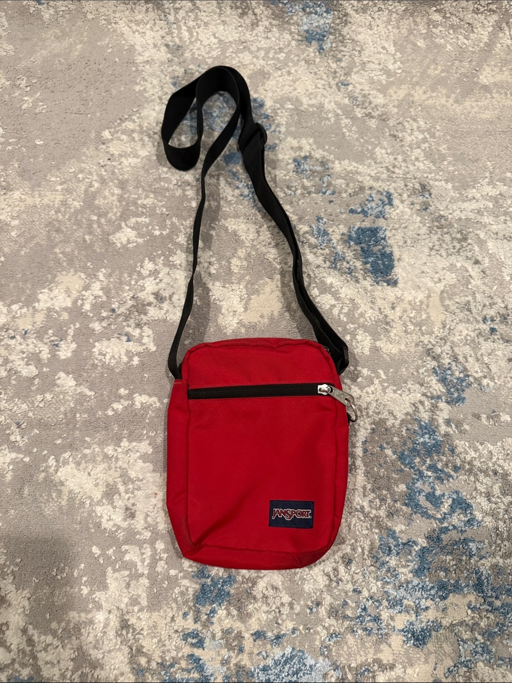 Y2k Jansport Red Crossbody Belt Bag with Black Strap